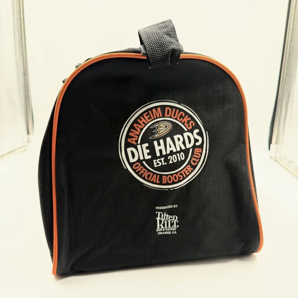 Vintage Anaheim Ducks Duffle Gym Bag Black NHL Hockey Die Hards Booster Club